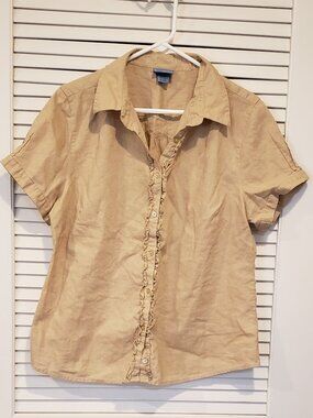 Classic Elements XL linen cotton blend women's blouse